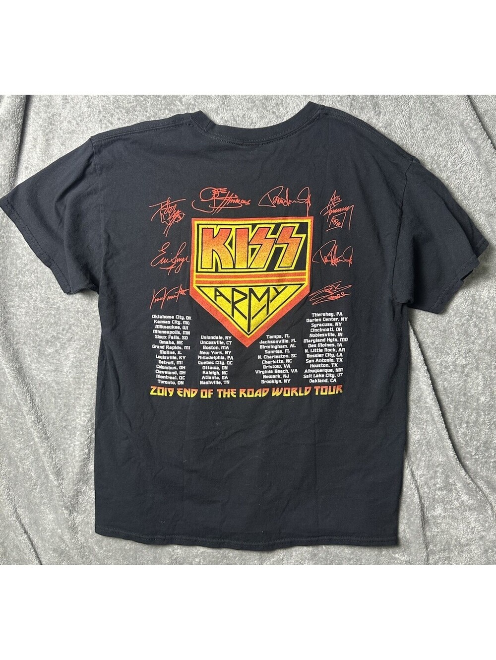 KISS End Of The Road World Tour KISS Army Double Sided Concert T Shirt L